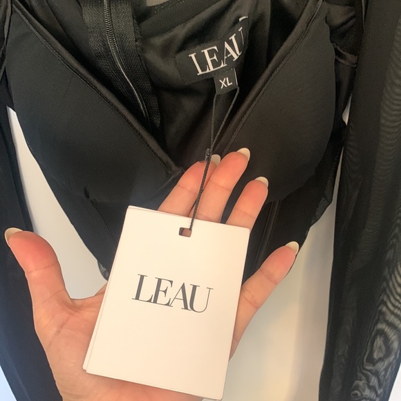 LEAU Milan mesh bustier top black size extra large - Picture 4 of 6